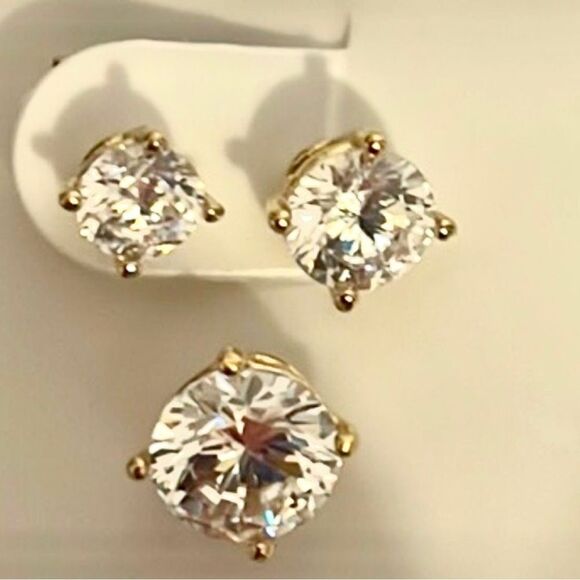 Savy Cie Jewels Set of 3 Earrings Gold Plated Over Sterling Silver NWT - Picture 5 of 7
